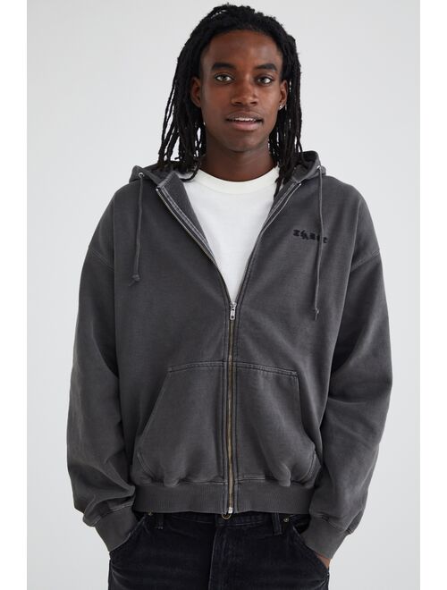 XLARGE Pigment Dyed Embossed Zip Hoodie Sweatshirt