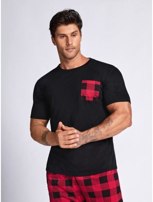 Shein Men Buffalo Plaid Print PJ Set