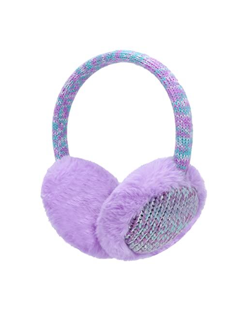 Liusuper Winter Earmuffs for Kids Girls Outdoor Knitted Ear Muffs Soft Plush Ear Cover Warmer 4-12 Years