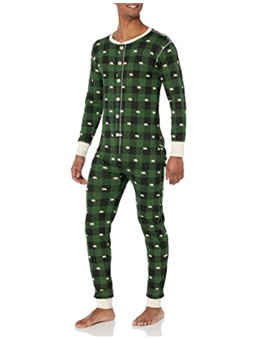 Little Blue House by Hatley Unisex Forest Green Plaid Union Suit