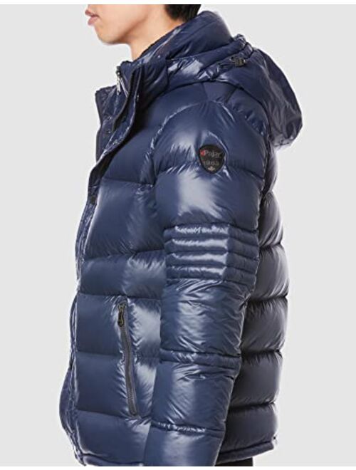 Pajar Dorchester Mens Quilted Duck Down Puffer Coat with Removable Hood