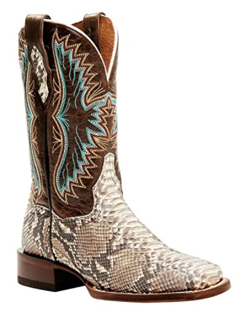 Dan Post Women's Back Cut Natural Python Exotic Western Boot Broad Square Toe - Dps730