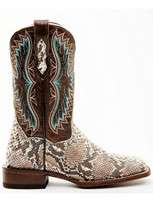 Dan Post Women's Back Cut Natural Python Exotic Western Boot Broad Square Toe - Dps730