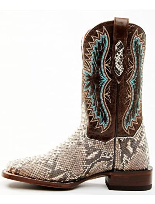 Dan Post Women's Back Cut Natural Python Exotic Western Boot Broad Square Toe - Dps730