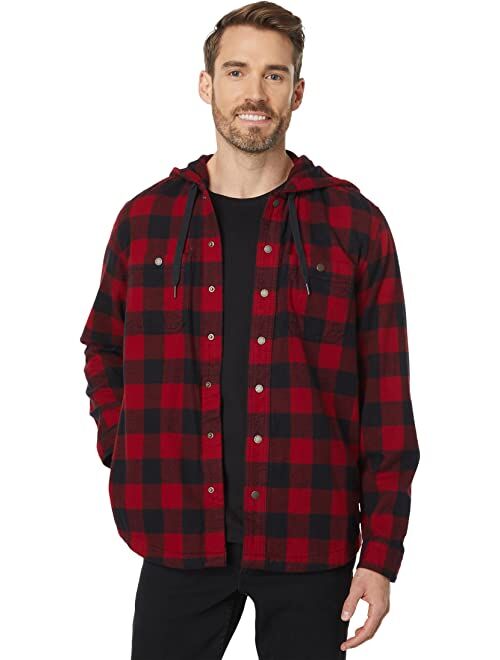 L.L.Bean Scotch Plaid Hooded Shirt Slightly Fitted Regular