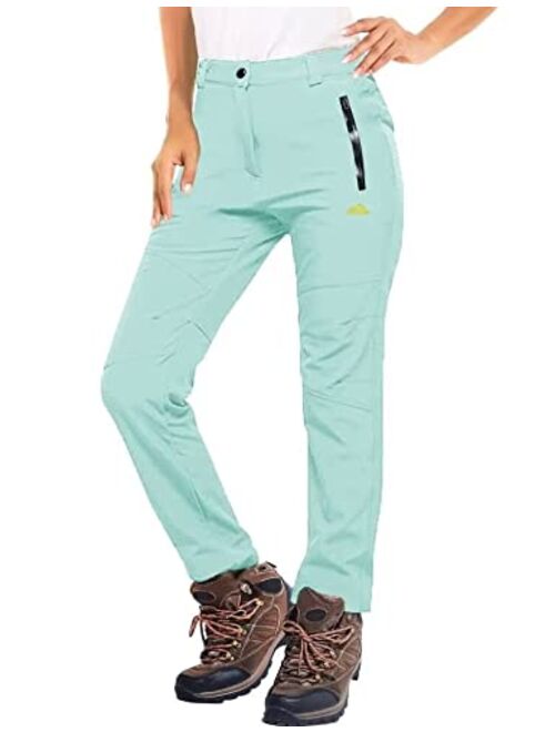 MAGCOMSEN Womens Winter Pants Warm Fleece Lined Water Resistant Snow Skiing Hiking Pants