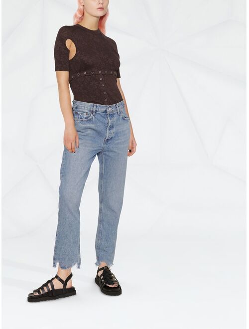 AGOLDE cropped raw-cut jeans