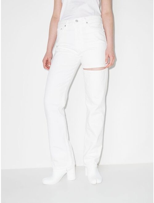 AGOLDE slit-detail straight-leg jeans