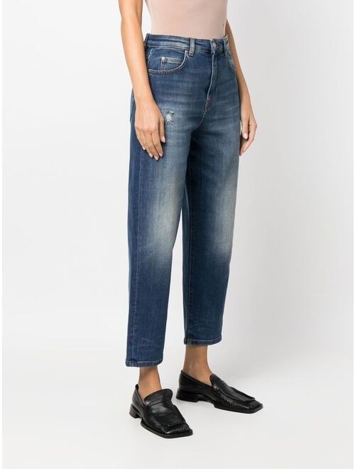 PINKO cropped stonewashed jeans