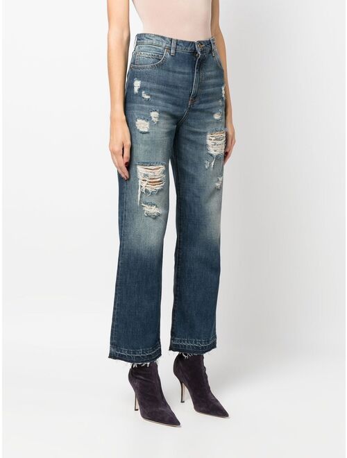 PINKO ripped-detail denim jeans