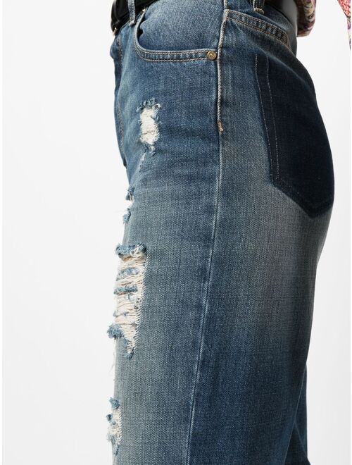 PINKO ripped-detail denim jeans