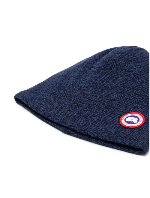 Canada Goose logo patch knitted beanie