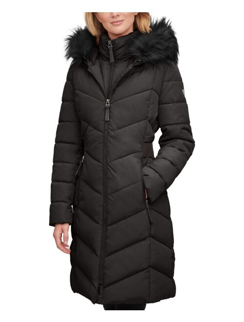 CALVIN KLEIN Women's Faux-Fur-Trim-Hooded Puffer Coat, Created for Macy's