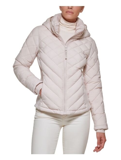 Calvin klein women's long packable anorak jacket best sale