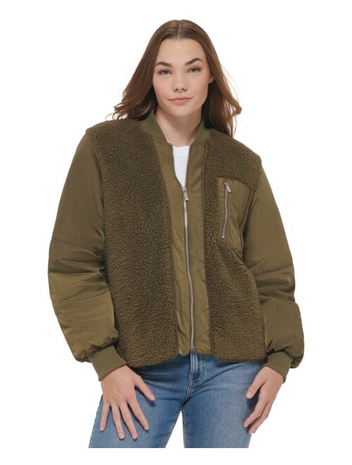 CALVIN KLEIN Women's Zip Front Sherpa Jacket