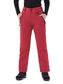 WULFUL Women's Insulated Snow Ski Pants Waterproof Winter Snowboarding Skiing Cargo Pants