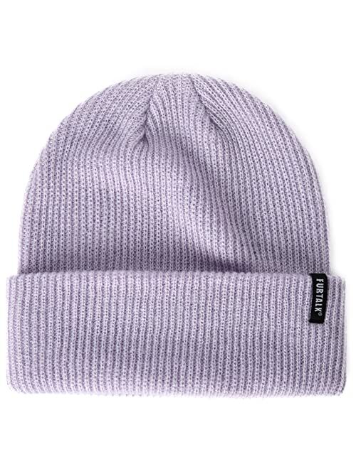 FURTALK Beanie Hat for Women Men Winter Hat Womens Cuffed Beanies Knit Skull Cap Warm Ski Hats