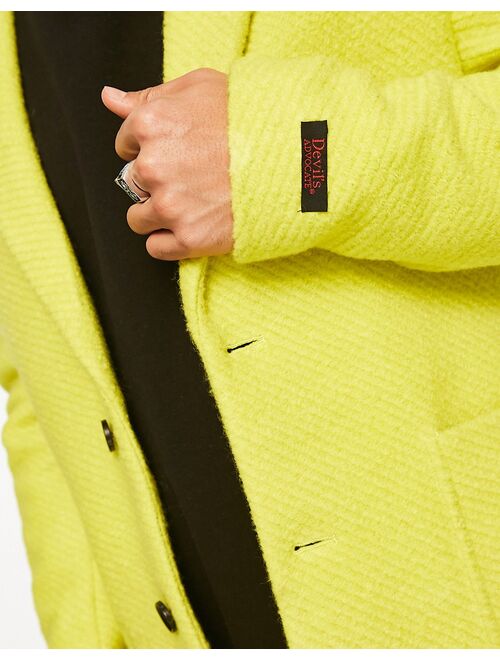 Devils Advocate longline coat in yellow