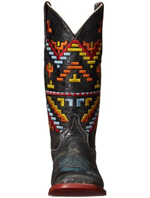 Ferrini Women's Ladies Aztec Cowgirl Teal Square Toe Western Boot