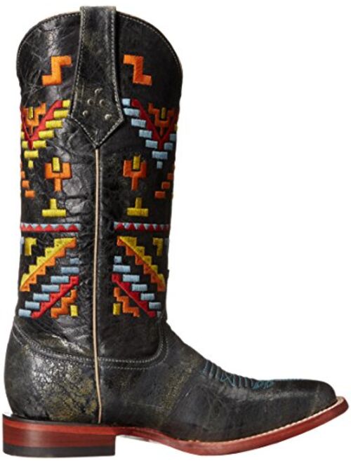 Ferrini Women's Ladies Aztec Cowgirl Teal Square Toe Western Boot