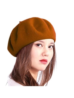 Tophope 90% Wool10% Nylon Knitted French Artist Style Classic Solid Color Wool Berets Beanies Cap Hats