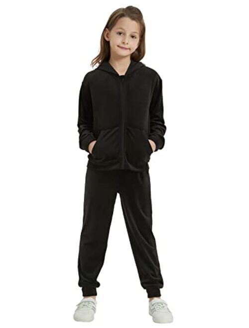 Liki Swan Bobo Bloom Tracksuit For Girls Velour Sports Suit Hooded Teen Sweatshirt Little Girls Tracksuit Set Pants Casual Suit 4T-12T