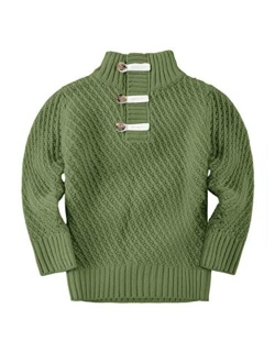 Makkrom Toddler Boys Cable Knit Sweater Kids Pullover Turtleneck Comfortable Winter Sweaters