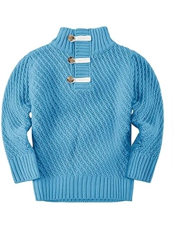 Makkrom Toddler Boys Cable Knit Sweater Kids Pullover Turtleneck Comfortable Winter Sweaters