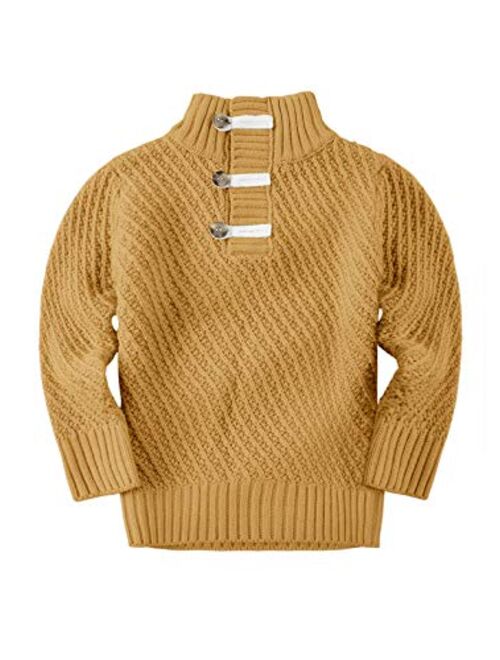 Makkrom Toddler Boys Cable Knit Sweater Kids Pullover Turtleneck Comfortable Winter Sweaters