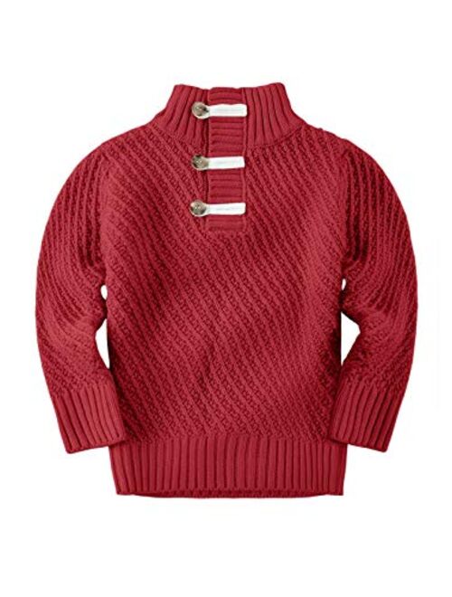 Makkrom Toddler Boys Cable Knit Sweater Kids Pullover Turtleneck Comfortable Winter Sweaters