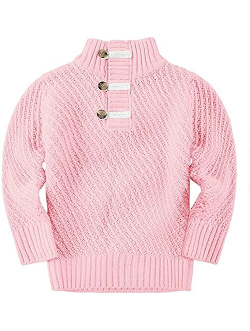 Makkrom Toddler Boys Cable Knit Sweater Kids Pullover Turtleneck Comfortable Winter Sweaters