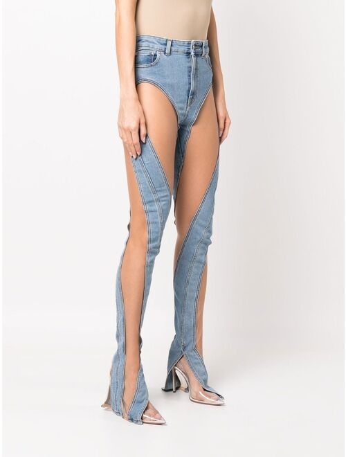 Mugler cut-out detail denim jeans