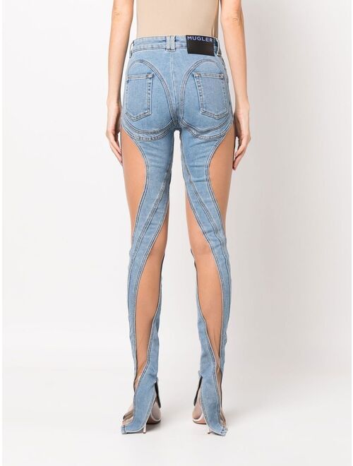 Mugler cut-out detail denim jeans