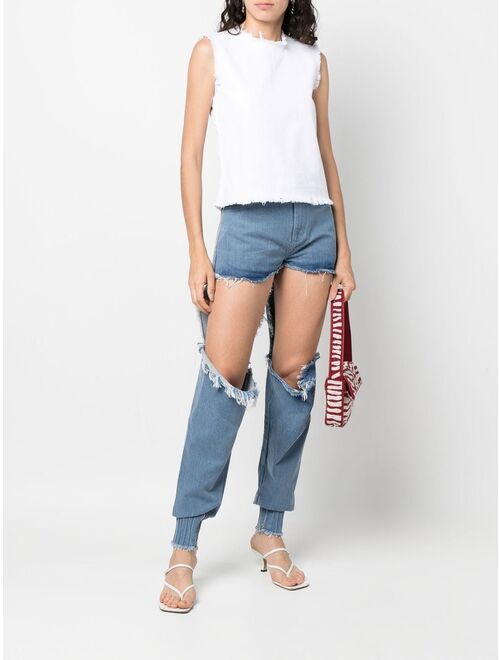 Marques'Almeida high-waisted cut-out jeans