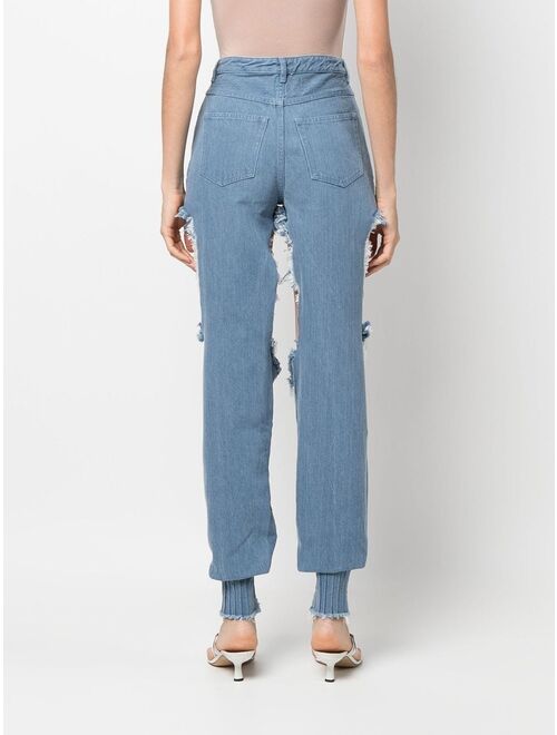 Marques'Almeida high-waisted cut-out jeans