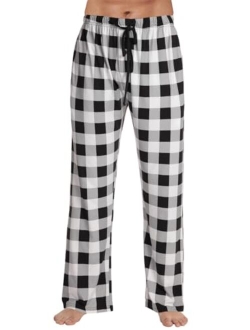 #followMe Microfleece Mens Buffalo Plaid Pajama Pants with Pockets