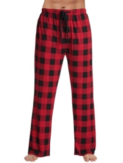 #followMe Microfleece Mens Buffalo Plaid Pajama Pants with Pockets