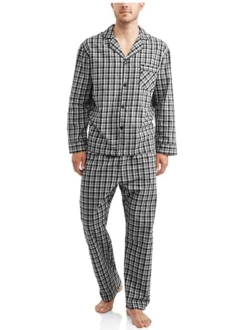 Hanes Woven Plain-Weave Pajama Set