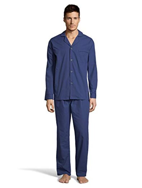 Hanes Woven Plain-Weave Pajama Set