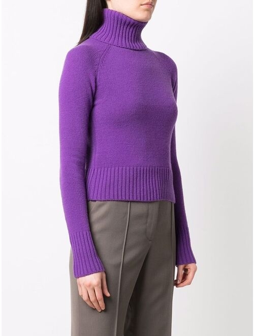 AMI Paris funnel neck virgin wool jumper