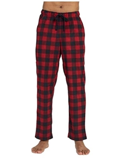 Men's Pajama Pants, Plaid Sleepwear Lounge & Sleep PJ Bottoms with Pockets and Drawstring M39 Flannel/M128 Fleece