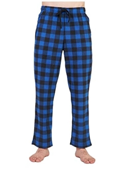 Men's Pajama Pants, Plaid Sleepwear Lounge & Sleep PJ Bottoms with Pockets and Drawstring M39 Flannel/M128 Fleece