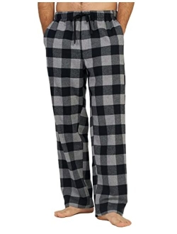 Men's Pajama Pants, Plaid Sleepwear Lounge & Sleep PJ Bottoms with Pockets and Drawstring M39 Flannel/M128 Fleece