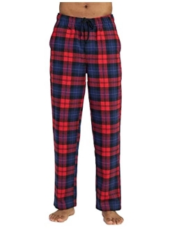 Men's Pajama Pants, Plaid Sleepwear Lounge & Sleep PJ Bottoms with Pockets and Drawstring M39 Flannel/M128 Fleece