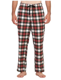 Men's Pajama Pants, Plaid Sleepwear Lounge & Sleep PJ Bottoms with Pockets and Drawstring M39 Flannel/M128 Fleece