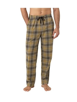 Men's Pajama Pants, Plaid Sleepwear Lounge & Sleep PJ Bottoms with Pockets and Drawstring M39 Flannel/M128 Fleece