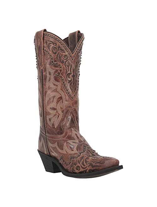 Laredo Womens Braylynn Snip Toe Boots Mid Calf Low Heel 1-2" - Brown