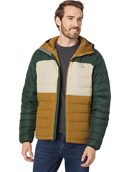 L.L.Bean Bean's Down Hooded Jacket Color-Block