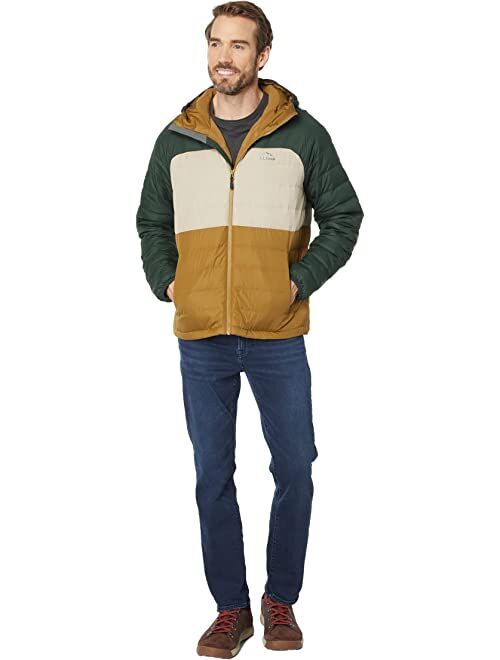 L.L.Bean Bean's Down Hooded Jacket Color-Block