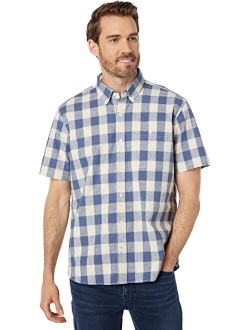 Comfort Stretch Chambray Shirt Short Sleeve Traditional Fit Plaid